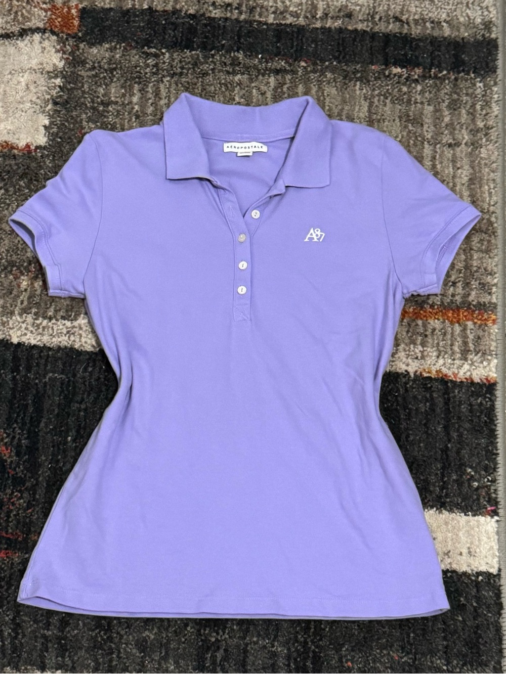 Aeropostale Lavender Purple Fitted Polo Top